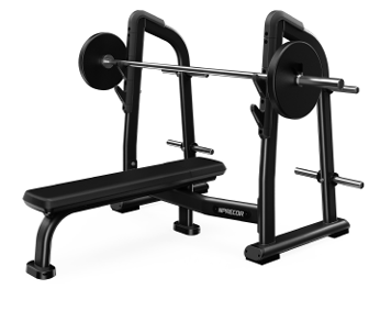 Precor Discovery Olympic Flat Bench with Weight Storage DBR 408
