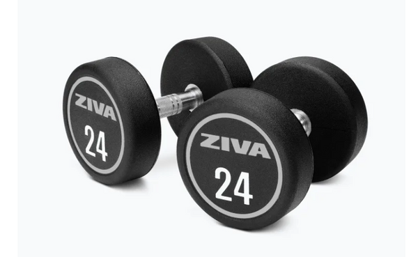 Ziva XP Urethane Dumbbell 22.5 kg Stainless steel contoured handle ZXP-DBPU-7762-SS