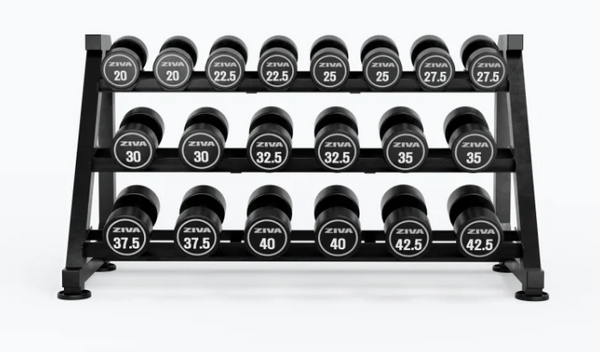Ziva XP 3 Tier 10 Pair Dumbbell Rack with Saddles